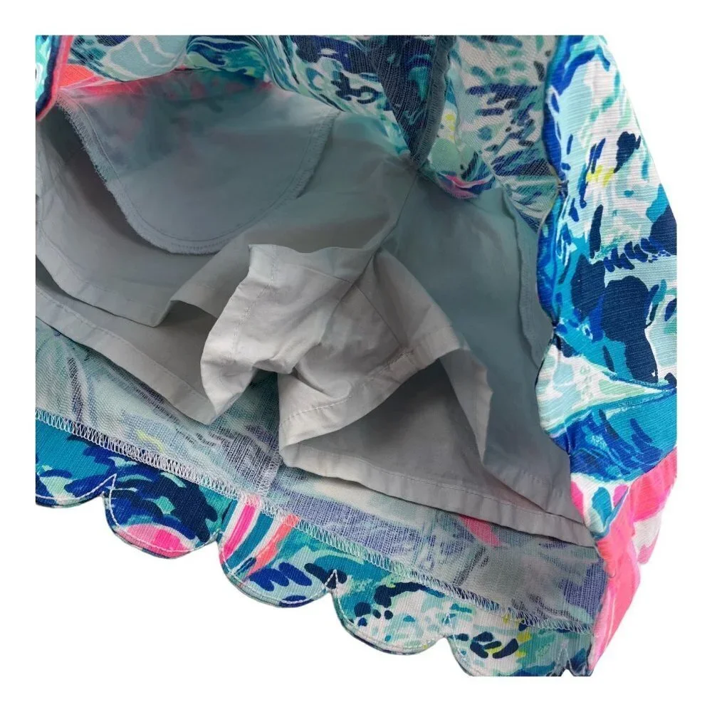 Lilly Pulitzer Colette Skort Holy Grail Hey Bay Bay Sailboat Blue Print Size 0 - Picture 3 of 10